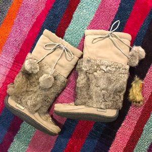 Mukluk-style knee-high moccasin boot